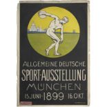 German Sports Poster 1899 Olympic games 74x50 cm - German general sports exhibition in Munich from