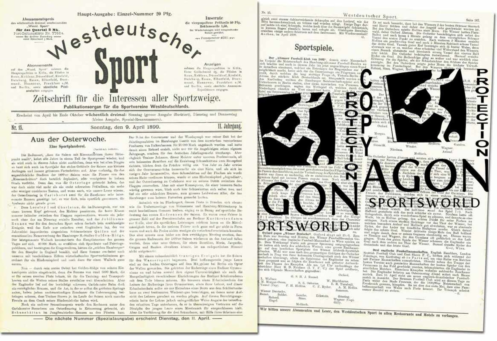 German Sports Magazin with fooball Oxford 1899 -Altona 93 - Zeitung - Westdeutscher Sport.