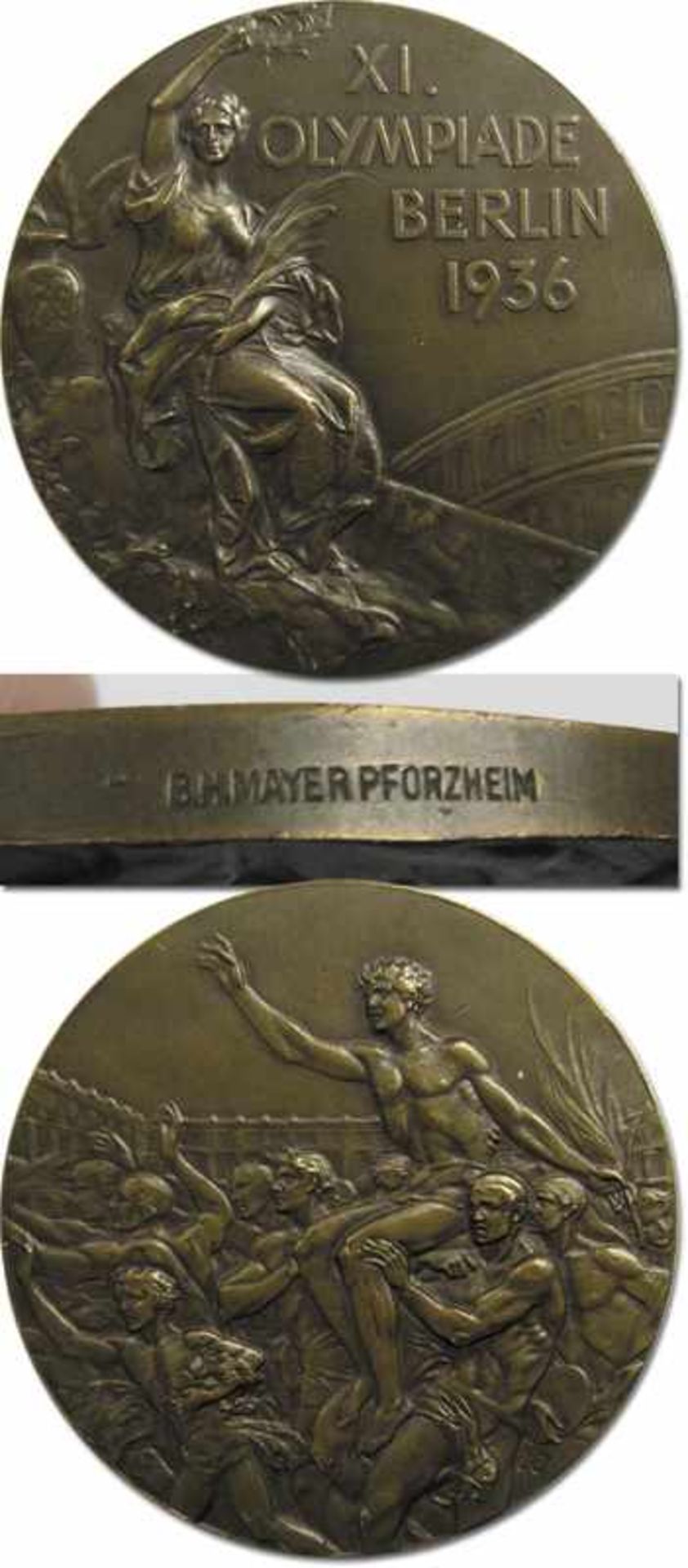 Olympic Games Berlin 1936. Bronze Winnermedal - Original bronze Winner-medal awarded for 3rd place