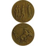 Olympic Games Anvers 1920. Participation Medal - for athlets. Bronze, 6 cm. With attractive relief