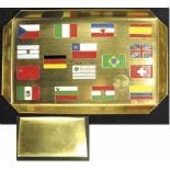 World Cup 1962 Tray - Tray made of metal with m/c enamelled flags, engraving "Chile - 1962", 13.