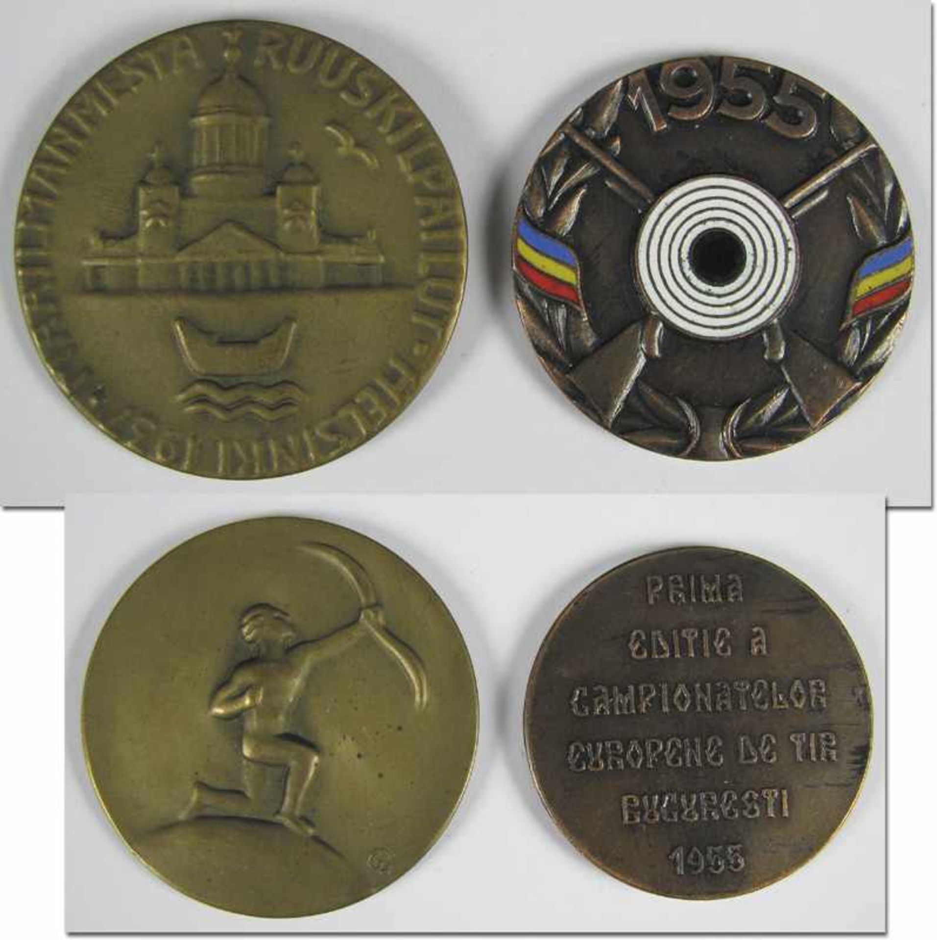 Shooting World Championships 1937 + 1955 Medals - Participation medals from the shooting World