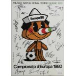 UEFA Euro 1980 Football Poster mascot Italy - Offiical poster of the UEFA Euro in Italy 1980 showing
