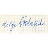 Olympic Games 1920 Autograph. Helge Løvland - Chequered piece of paper with original signature of