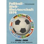 World Cup 1974. Programme GDR vs Chile - Group Match, 18th June 1974 in Berlin. Size 15x21cm, 40