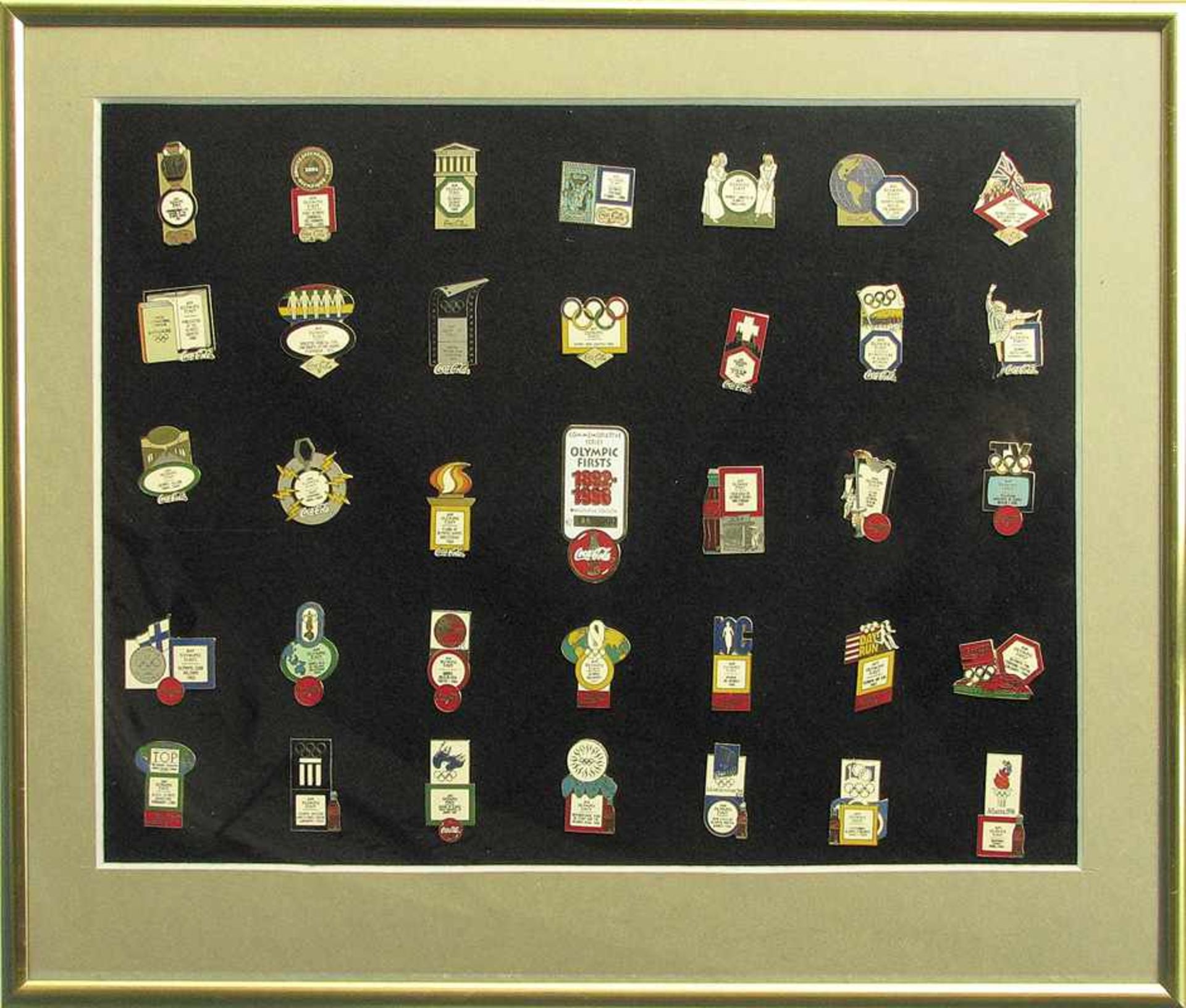 Olympic Games 1996 34 Pins Coca Cola Collection - Collection of 34 commemorative pins of the 1896-