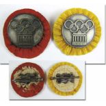 Olympic Games 1936. 2 Participation Badges - Official badge for the German Sportscamp week 1,