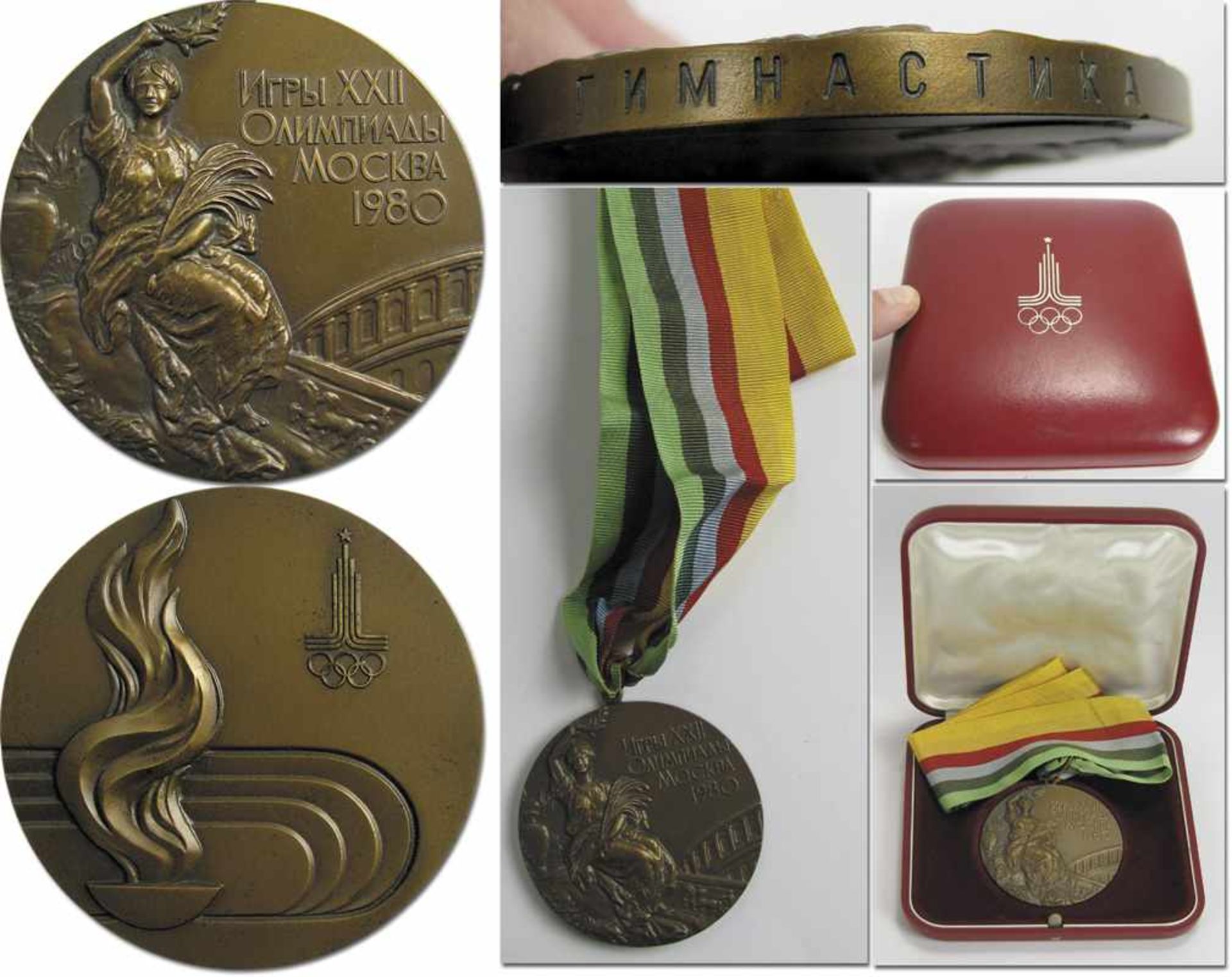 Bronze Winner's Medal: Olympic Games 1980 Moscow - Silver medal for the 3rd place gymnastics at