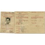 Olympic games 1948 London. Identity card - Official participation ID for the Olympic Games in London