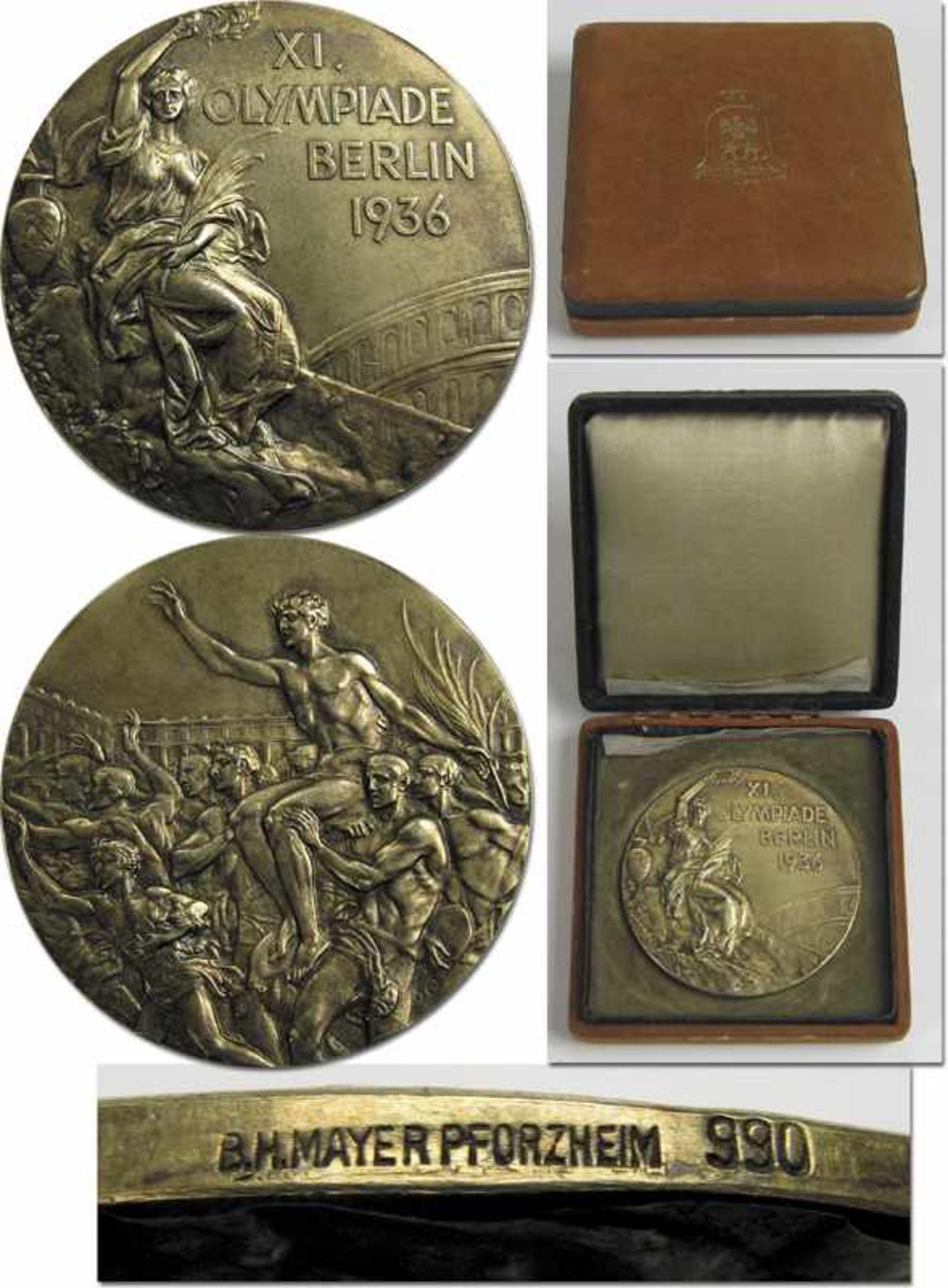 Olympic Games Berlin 1936. Gold Winnermedal - Winner medal „XI.Olympiade Berlin 1936“. Gold plated