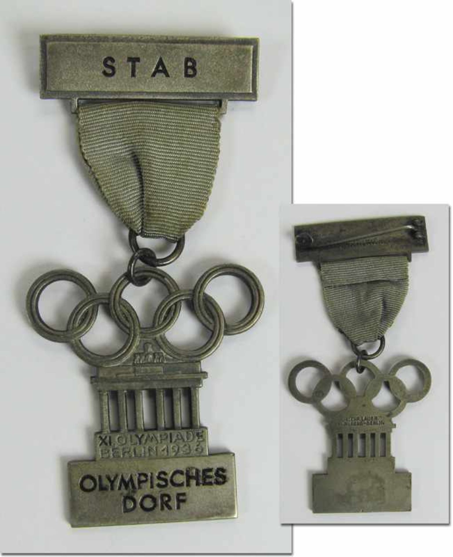 Participation Badge: Olympic Games 1936 "Stab" - Official particiapation badge for a member of the