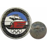 Olympic Games 1940. Visitor pin Garmisch-partenki - . Colour enamelled visitor's badge for the