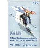 Programme: F.I.S. Ski World Championship 1938 Lah - 160 pages, 14.5x22 cm, soft cover, ca. 30 b/w