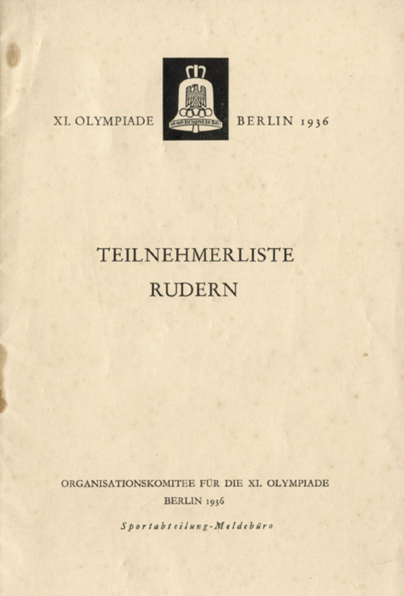 Olympic Games Berlin 1936 Participation Rowing - Participation list Rwoing at the Olympic Games in