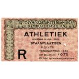 Olympic Games 1928. Ticket Amsterdam Athletics - 31st July, 10,5x6 cm,Eintrittskarte OSS1928 - IXe