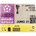 World Cup 1970. Final ticket Brasil vs Italy - Final ticket World Cup 1970. Brazil vs Italy at