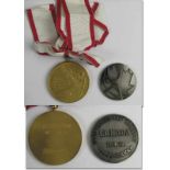 Gymnastic Medals 1980 + 1981 - Two winner medals gymnastics for a medallist at the Olympic games