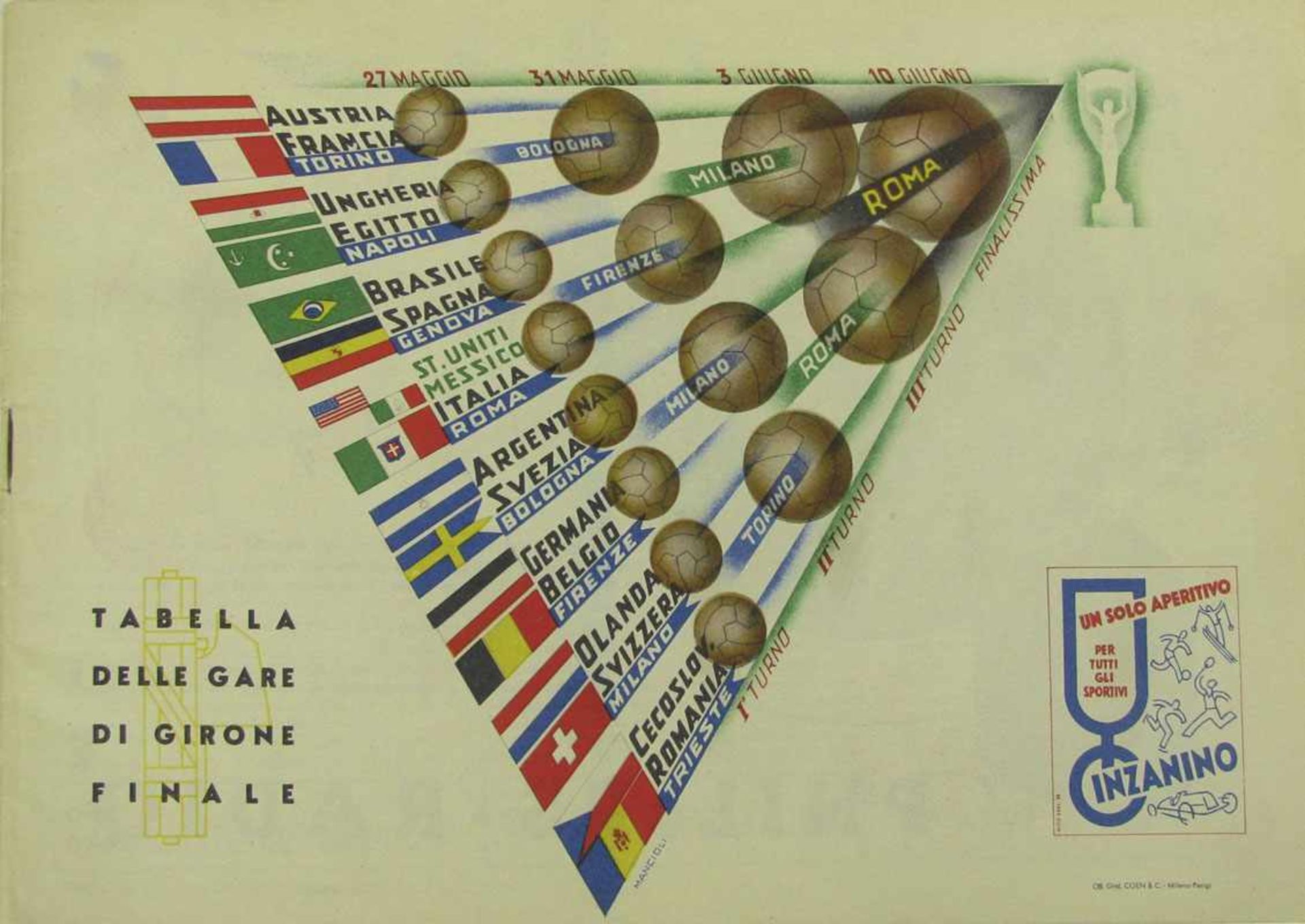FIFA World Cup Italy 1934. Official Programm - Official programme of the Football World Cup 1934