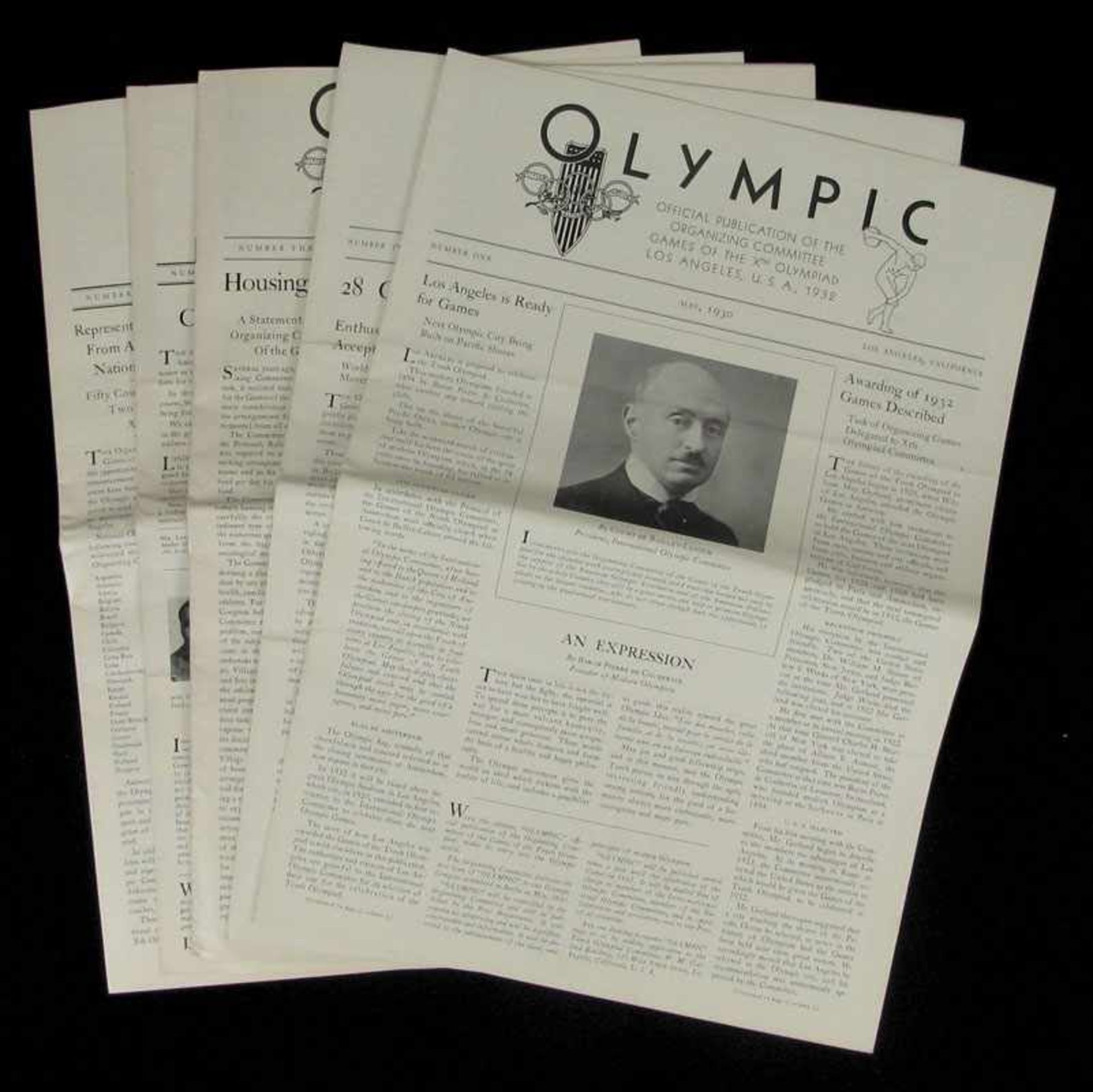 Olympic Games 1932. Bulletins Los Angeles 1932 - Olympic. Official publication of the Organizing