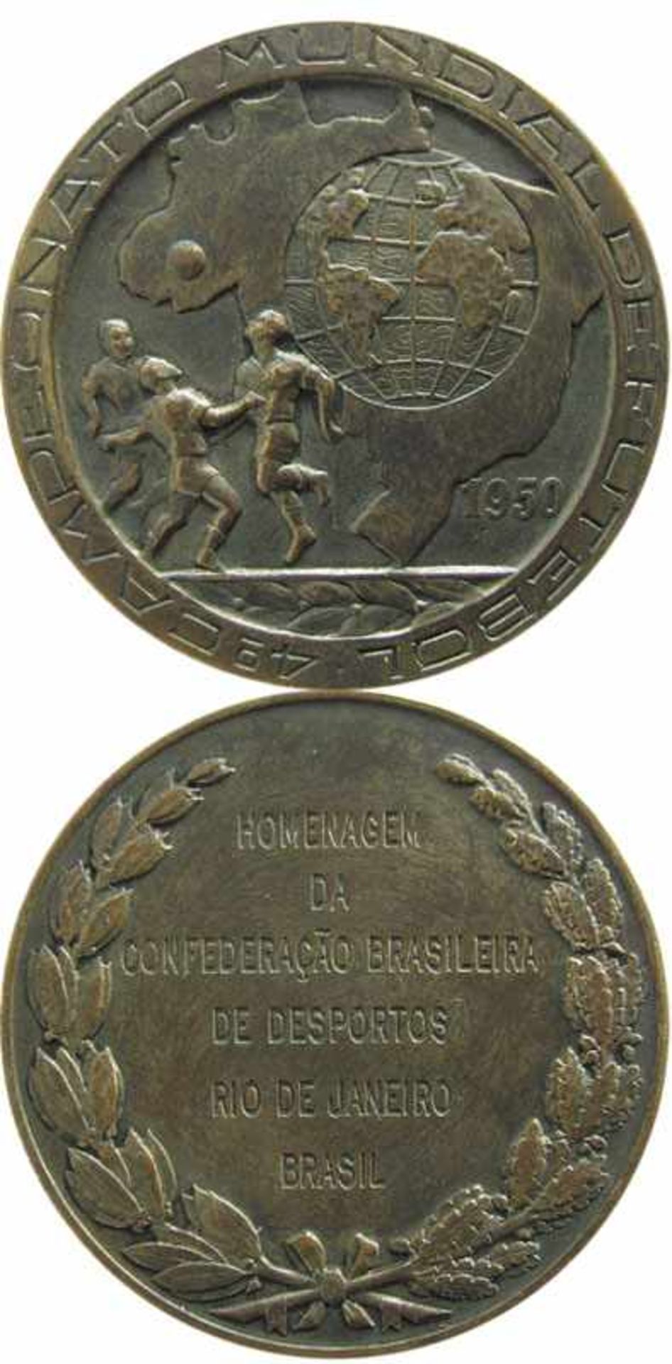 Participation Medal: World Cup 1950. - Participation medal: World Cup in Brazil 1950."4°