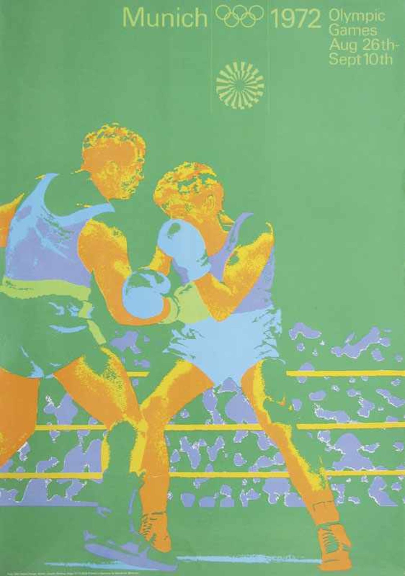 Olympic Games Munich 1972 Official Poster Boxing - Boxing; Design Ottl Aichner, 84x59 cm, english