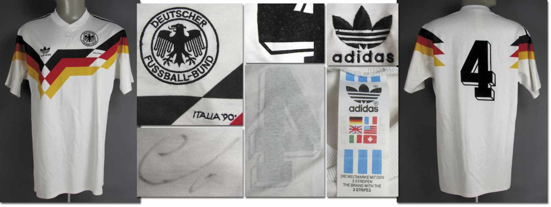 World Cup 1990 match worn football shirt Germany - Original match worn shirt Germany with number