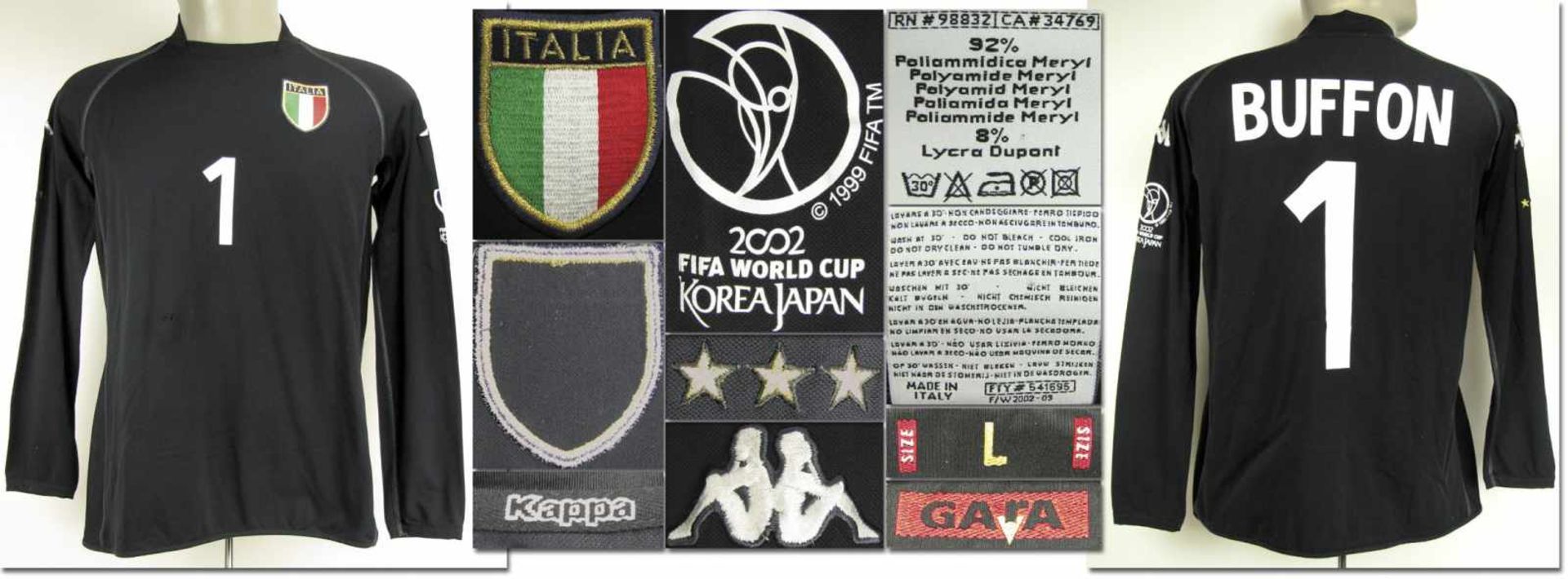 World Cup 2002 match worn football shirt Italia - Original match worn shirt Italy with number 1.