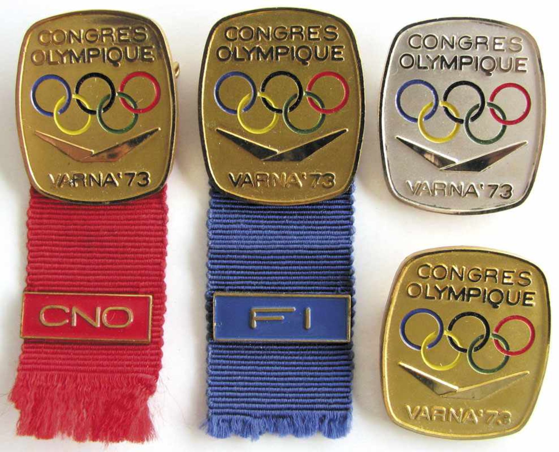 Olympic Games 1976 Participation badges IOC - Four participant badges of the IOC Session Varna 1973.