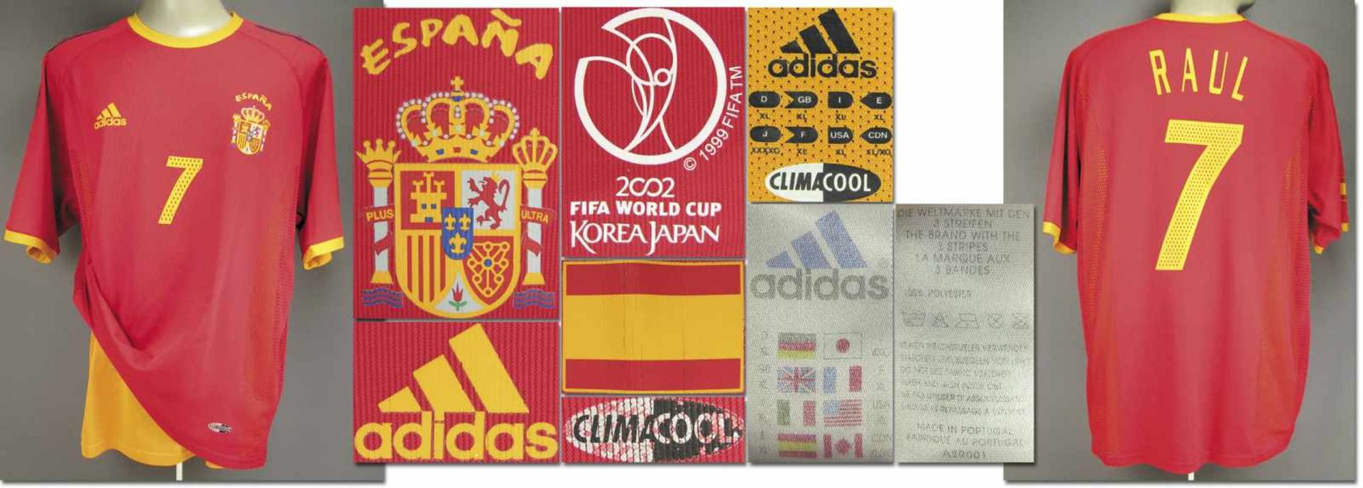 World Cup 2002 match worn football shirt Spain - Original match worn shirt Spain with number 7. Worn