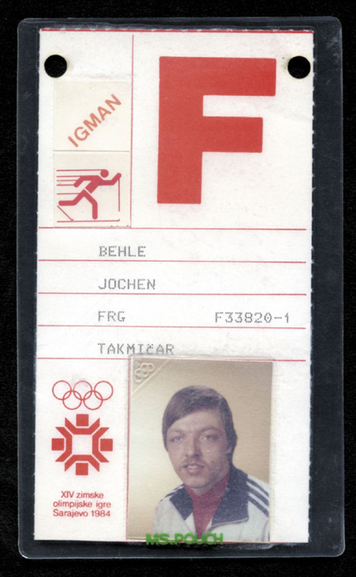 Olympic Winter Games Sarajewo 1984 Identity Card - Original Olympic Games ID card for the Olympic