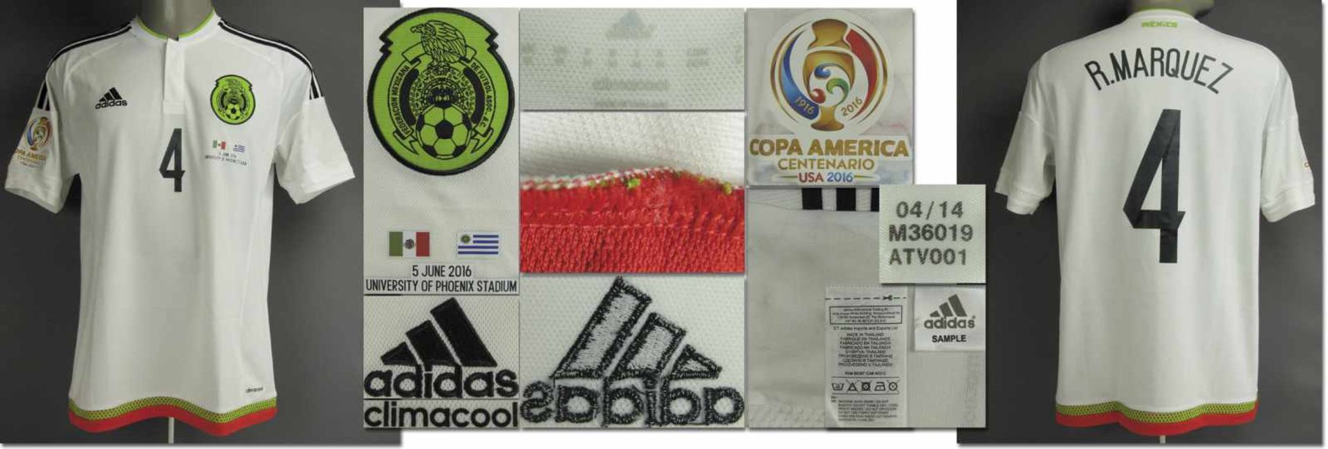 Copa America 16 match worn football shirt Mexico - Original match worn shirt Mexico with number 4.