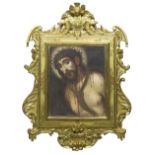 ESCUELA ESPAÑOLA, SIGLO XVII Ecce Homo Óleo sobre lienzo. 54 X 43 cm. Con importante marco en madera