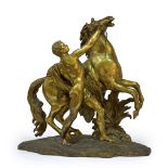 Siguiendo a Guillaume Coustou (1677-1746) Modelo de caballo de Marly en bronce dorado. Segunda mitad