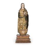 “Virgen Inmaculada” Taller de Diego de Robles, Escuela quiteña, c 1590 - 1600 Altura Virgen: 63 cm