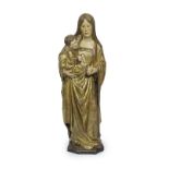 Virgen con Niño. Escultura en madera tallada, policromada y dorada. Escuela Aragonesa, S. XVI
