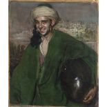 GABRIEL MORCILLO RAYA (Granada, 1887-1973) Joven moro con vasija Óleo sobre lienzo 84,5 x 71 cm