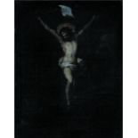 ESCUELA ESPAÑOLA, H. 1700 Cristo crucificado Óleo sobre lienzo. 64,5 x 49,5 cm.