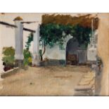 MANUEL BENEDITO Y VIVES (Valencia, 1875- Madrid, 1963) Apunte patio valencianoÓleo sobre lienzo