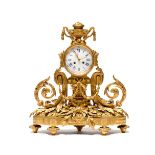 Reloj de sobremesa Luis Philipe en bronce dorado. Francia, segunda mitad del S. XIXMedidas: 54 x