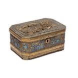 Caja de esmalte y filigrana y bronce. Trabajo chino, para la exportación, h. 1860Medidas: 5 x 7,5