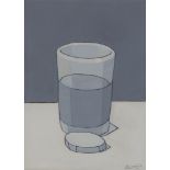 LUIS FERNÁNDEZ (Oviedo, 1900 - París, 1973) Verre de vin et morceau de pain sur une nappe blanche,