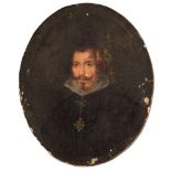 ESCUELA ESPAÑOLA, SIGLO XVII Retrato de caballero, óvaloÓleo sobre cartón. 8,7 x 7,1 cm.