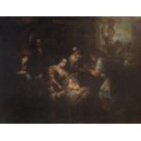 ESCUELA SEVILLANA, SIGLO XIX Adoración de los Pastores Óleo sobre lienzo. 98 x 130 cm.