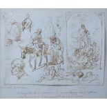 LEONARDO ALENZA Y NIETO (1807-1845) Estudio de la Huída a Egipto, Inmaculada, figuras y cabeza (