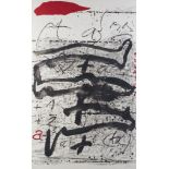 ANTONI TÀPIES (Barcelona, 1923 - 2012) Composición, 1991 Litografía. 119 x 77,5 cm. Firmado y