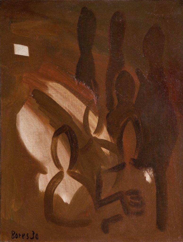 FRANCISCO BORES (Madrid, 1898 - París, 1972) Figuras, 1930 Óleo sobre lienzo. 35 x 27 cms. Firmado y