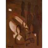 FRANCISCO BORES (Madrid, 1898 - París, 1972) Figuras, 1930 Óleo sobre lienzo. 35 x 27 cms. Firmado y