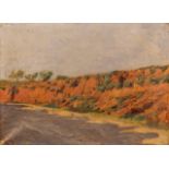 FERNANDO DE AMÁRICA (Vitoria, 1866-1956) Paisaje Óleo sobre lienzo 25 x 34,5 cm Inscrito (firma y