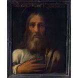 ESCUELA ESPAÑOLA, H. 1700 Santiago el menor Óleo sobre lienzo. 62, 5 x 49 cm. Inscrito: "IACOBUS