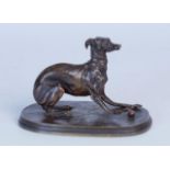 Piere Jules Mene (1810-1879), Galgo En bronce  Medidas: 9 x 9 x 13 cm